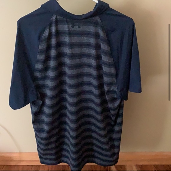 Navy Blue Under Armour Threadborne Mens Polo Shirt - Picture 3 of 7